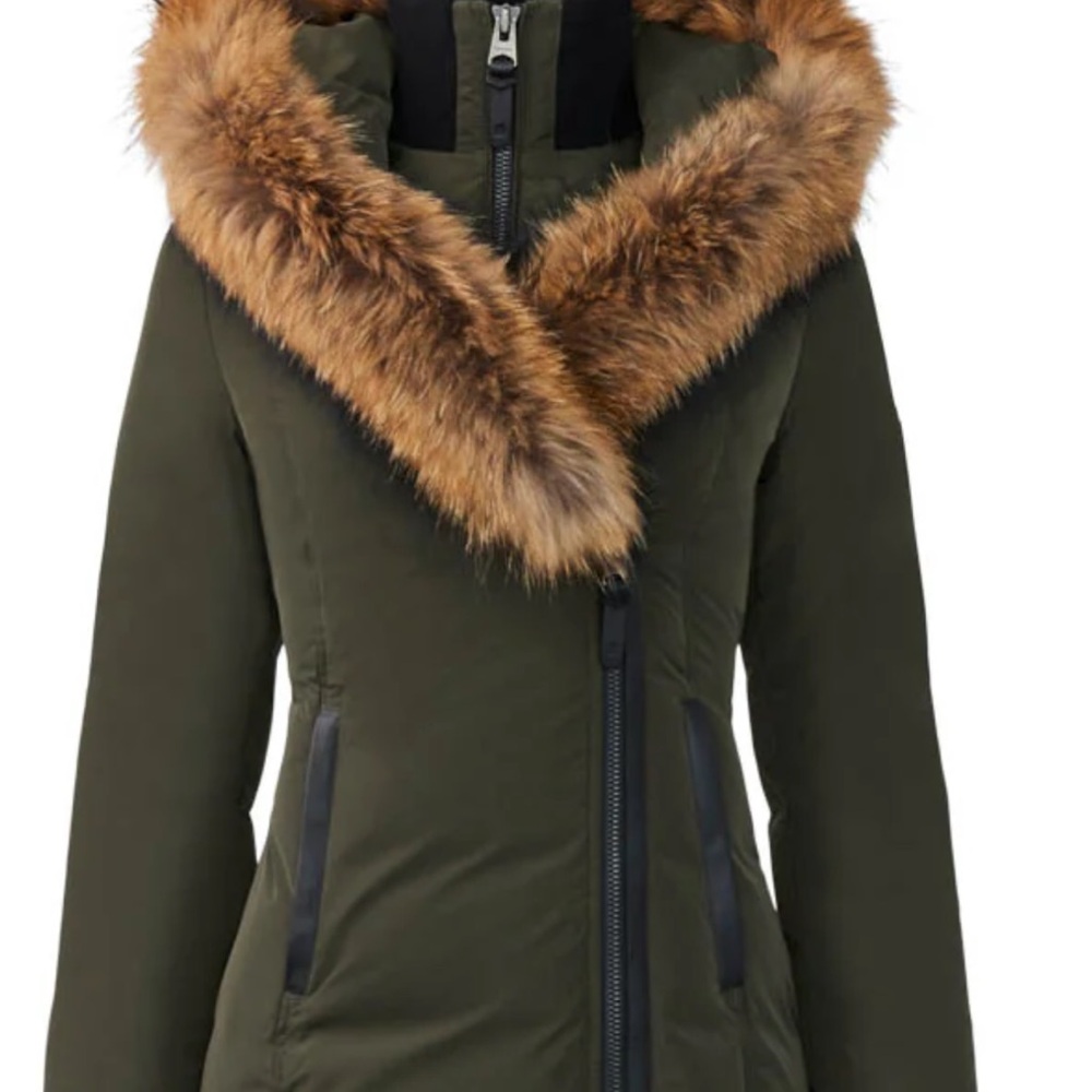 Women's Olive Green Fur-Trimmed Jacket